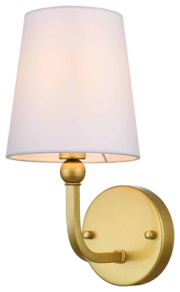 1 Light Brass And Clear Bath Sconce