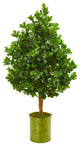 Nearly Natural 56" Evergreen Artificial Tree in Metal Planter