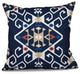 Jodhpur Medallion, Geometric Outdoor Pillow, Navy Blue, 18"x18"