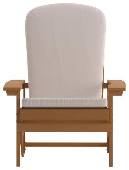Charlestown Set of 2 Adirondack Chairs with Cushions, Teak/Cream