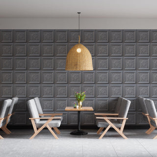 Silver 3D Ceiling Panels, 2'x2', 4 Sq Ft