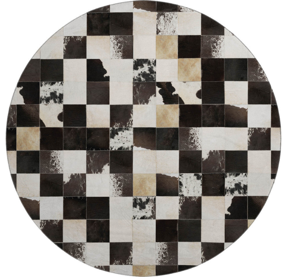 Addison Premium Washable Mayfield AMF105 Black 8' x 8' Round Rug