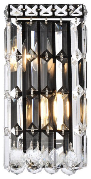 Elegant Lighting V2032W6/RC Maxime 2 Light 12" Tall Wall Sconce - Black
