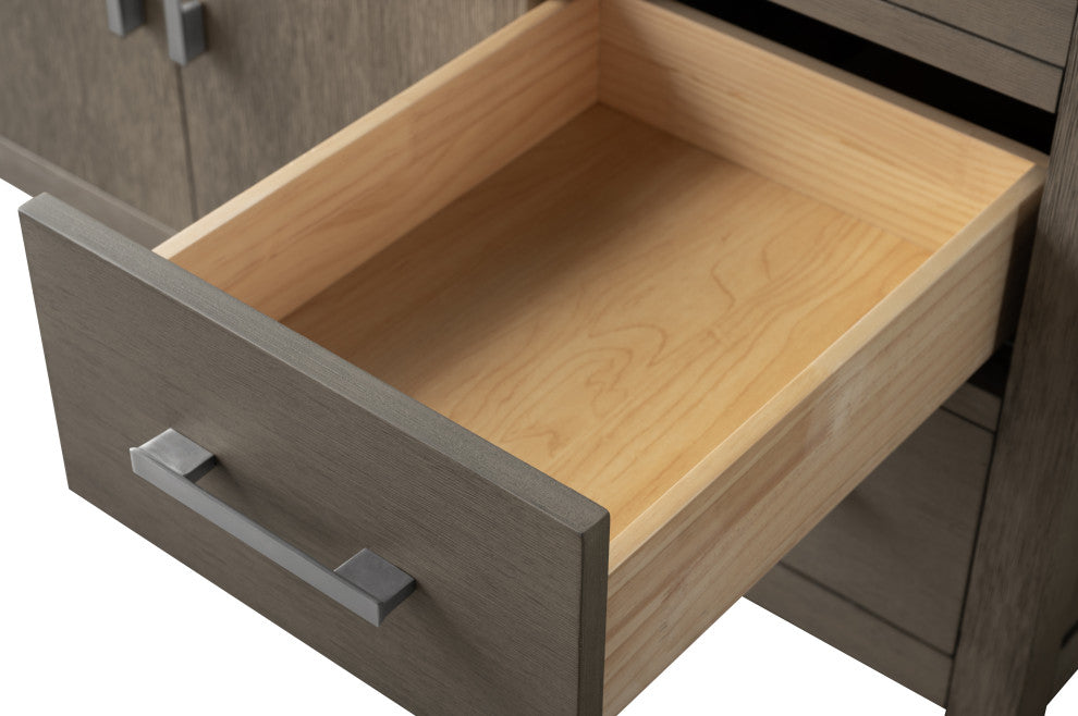 Vanity Art Bathroom Vanity With Sink, Driftwood Gray, 42", Single Sink, Brushed Nickel