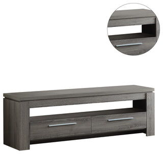 2-Drawer Wood TV Console, Weathered Gray