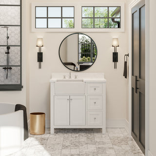 Yorkshire 36" Bathroom Vanity, White, Engineered Marble