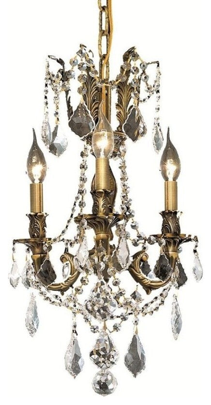 Elegant Rosalia Pendant, Antique Bronze Finish With Elegant Cut Crystal