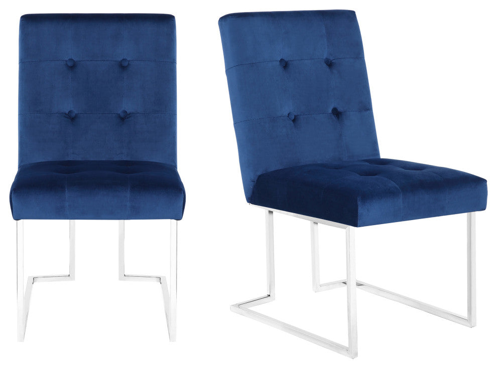 Home Beyond Dining Chairs Set of 2 Pieces for Dining Room, Navy Blue UC-16B