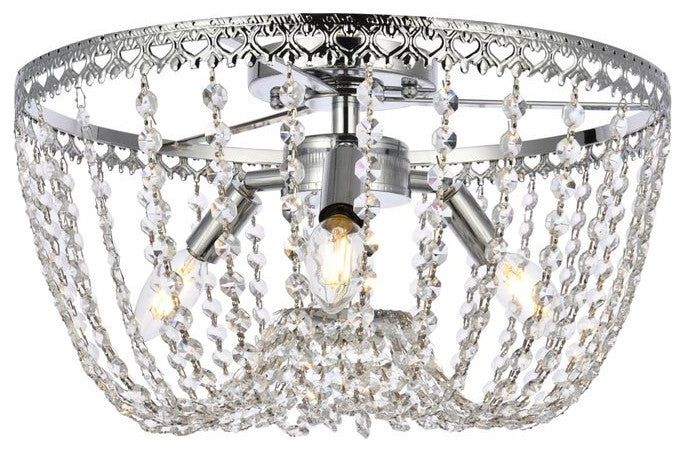 Elegant Lighting Kylie 3-Light Flush Mount Chrome