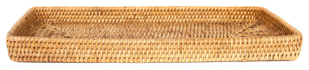 Artifacts Rattan™ Rectangular Vanity Tray, Honey Brown