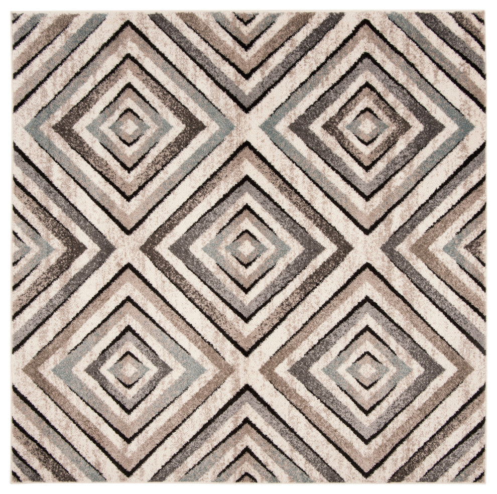 Safavieh Amsterdam Ams109A Geometric Rug, Cream/Beige, 6'7"x6'7" Square
