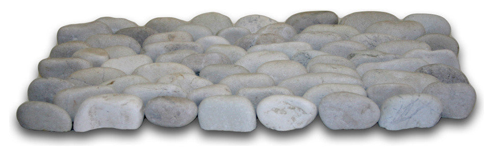 Premium White Pebble Tile - Natural Stone for Walls & Backsplashes, 6x12