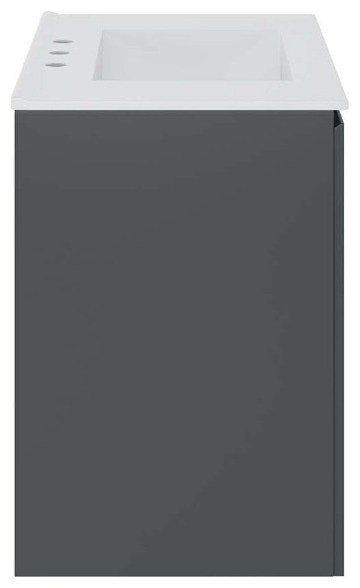 Bryn 30" Wall-Mount Bathroom Vanity, Gray White