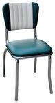 2-Tone Channel Back Retro Diner Chair, Green and White