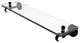 Pacific Grove 16" Glass Shelf with Twisted Accents, Matte Black