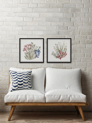Seaweed and Corals Diptych, 2-Piece Set, 32x32 Panels