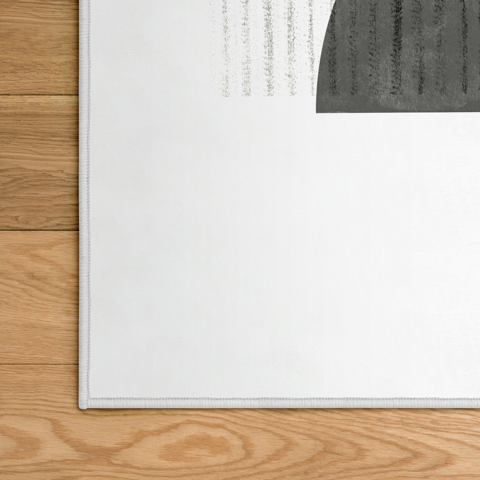 Retro Modern Geometric Art Area Rug, 7.5'x10.3'
