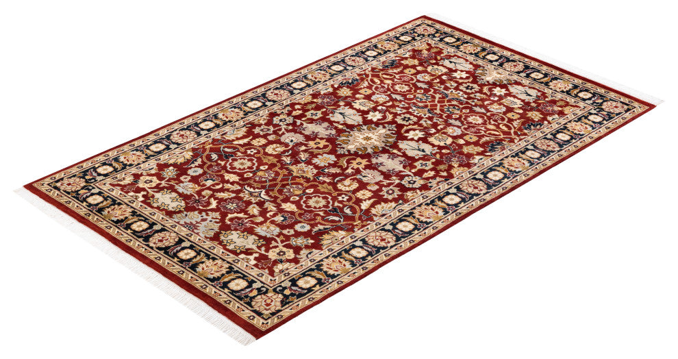 Orai, One-of-a-Kind Hand-Knotted Area Rug Red, 3'1"x5'2"