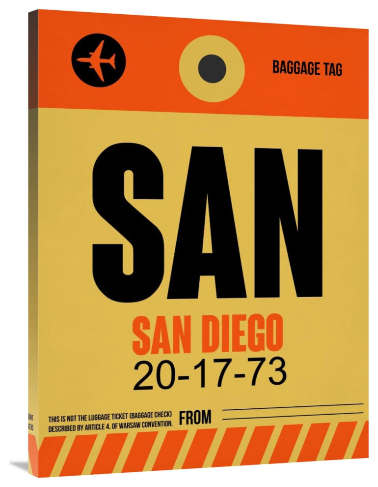 "SAN San Diego Luggage Tag 1" Fine Art Print