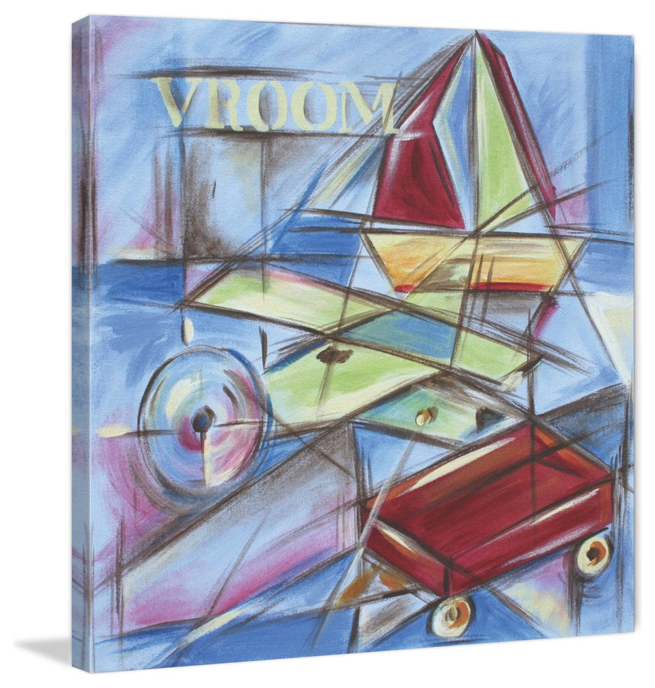 Marmont Hill, "Vroom" by Reesa Qualia Painting Print on Wrapped Canvas, 48x48
