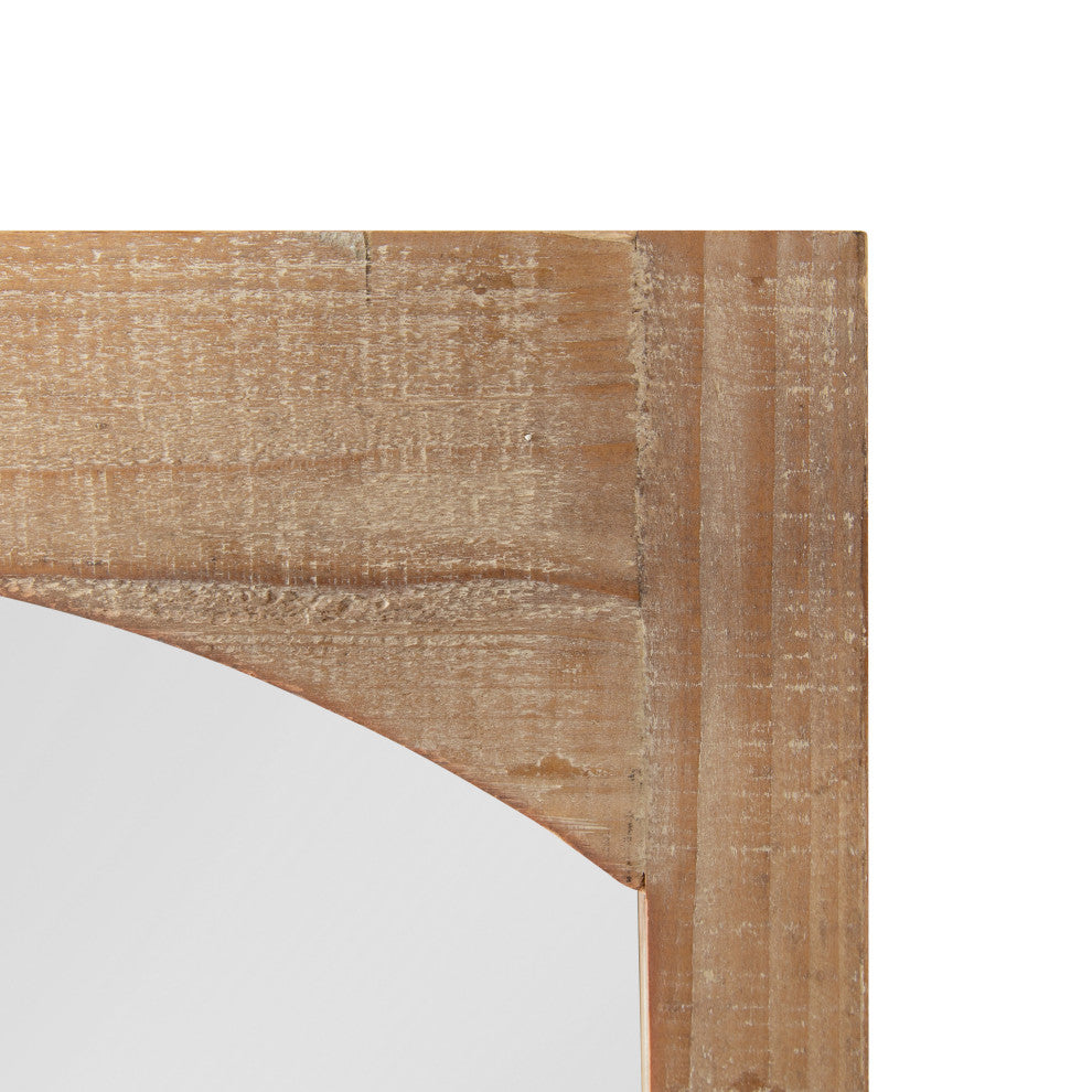 Moynihan Wooden Panel Mirror, Rustic Brown 18x55
