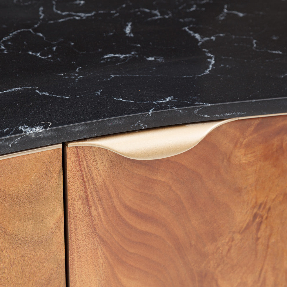 Malibu Crest TV Console - Crotch Mahogany
