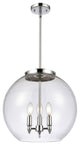 Athens Pendant, Polished Chrome, Clear, Clear