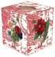TB842-Red Flowers on Red Toile Tissue Box Cover