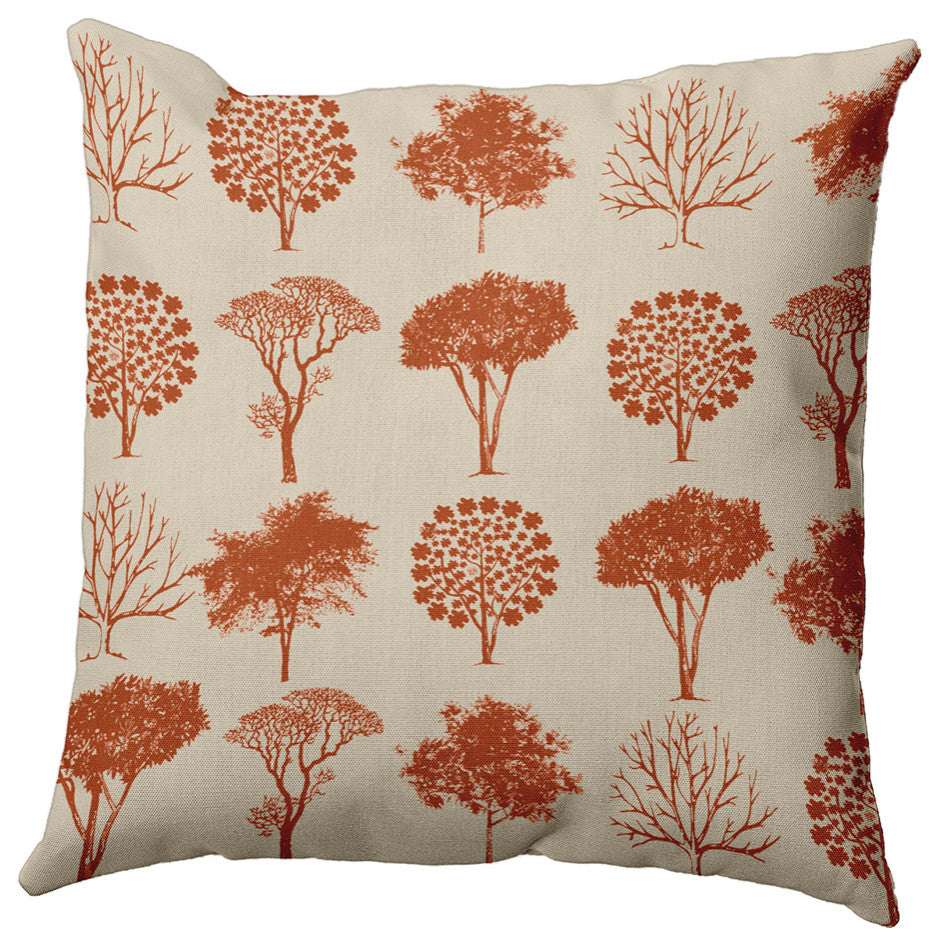 26" x 26" Field of Trees Decorative Throw Pillow, Sienna