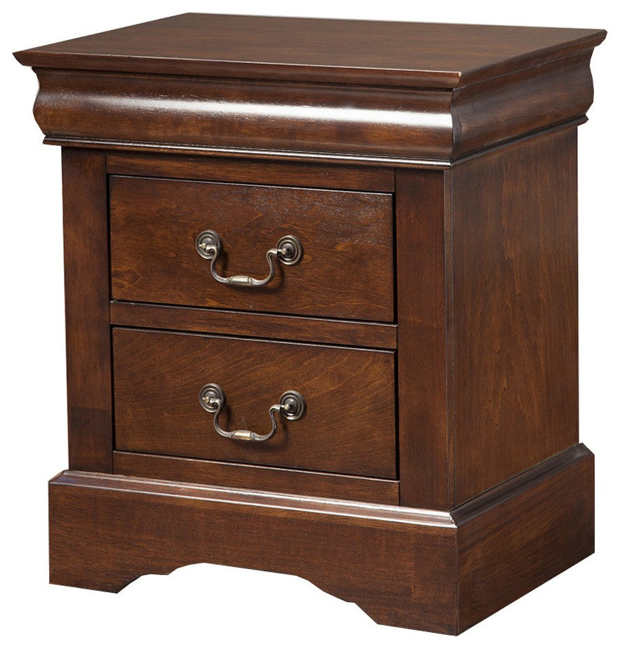 Solid Wood Cappuccino 2 Drawer Nightstand