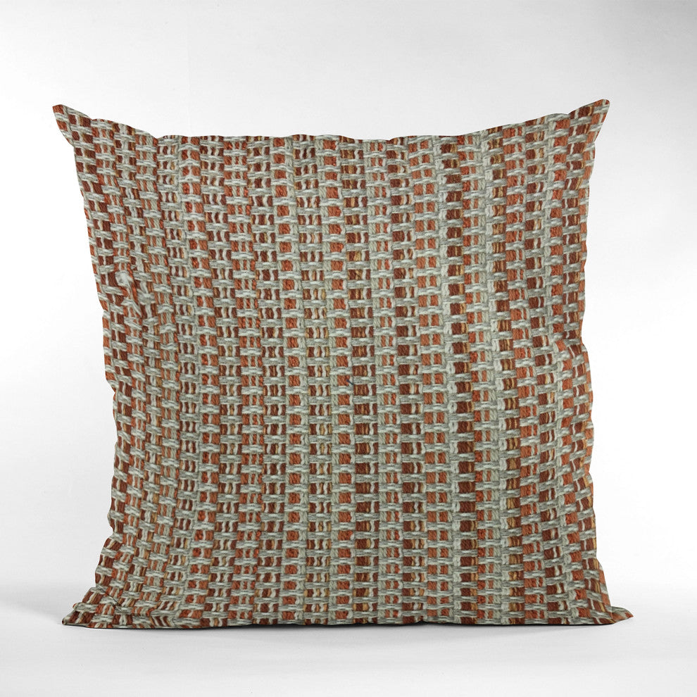 Plutus Multi-Color Weave Stripe Luxury Throw Pillow, 22"x22"