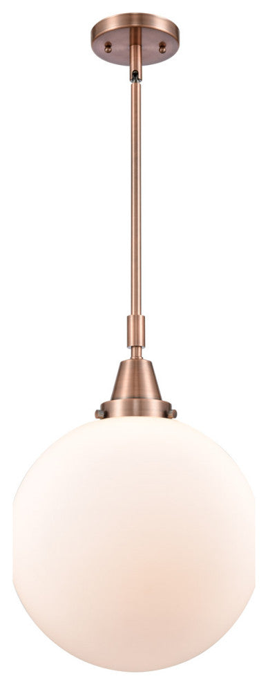 INNOVATIONS LIGHTING 447-1S-SN-G201-12-LED Beacon Mini Pendant, Antique Copper