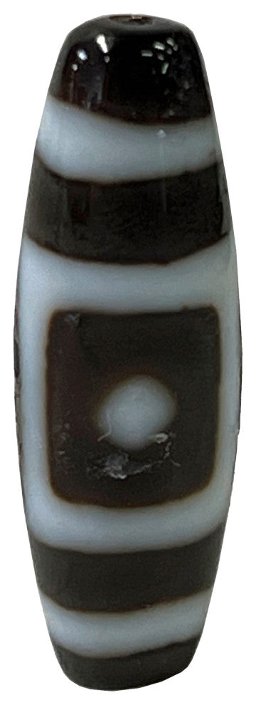 Chinese Handmade Agate Stone Pattern Oval Dzi Bead Pendant Hws2400