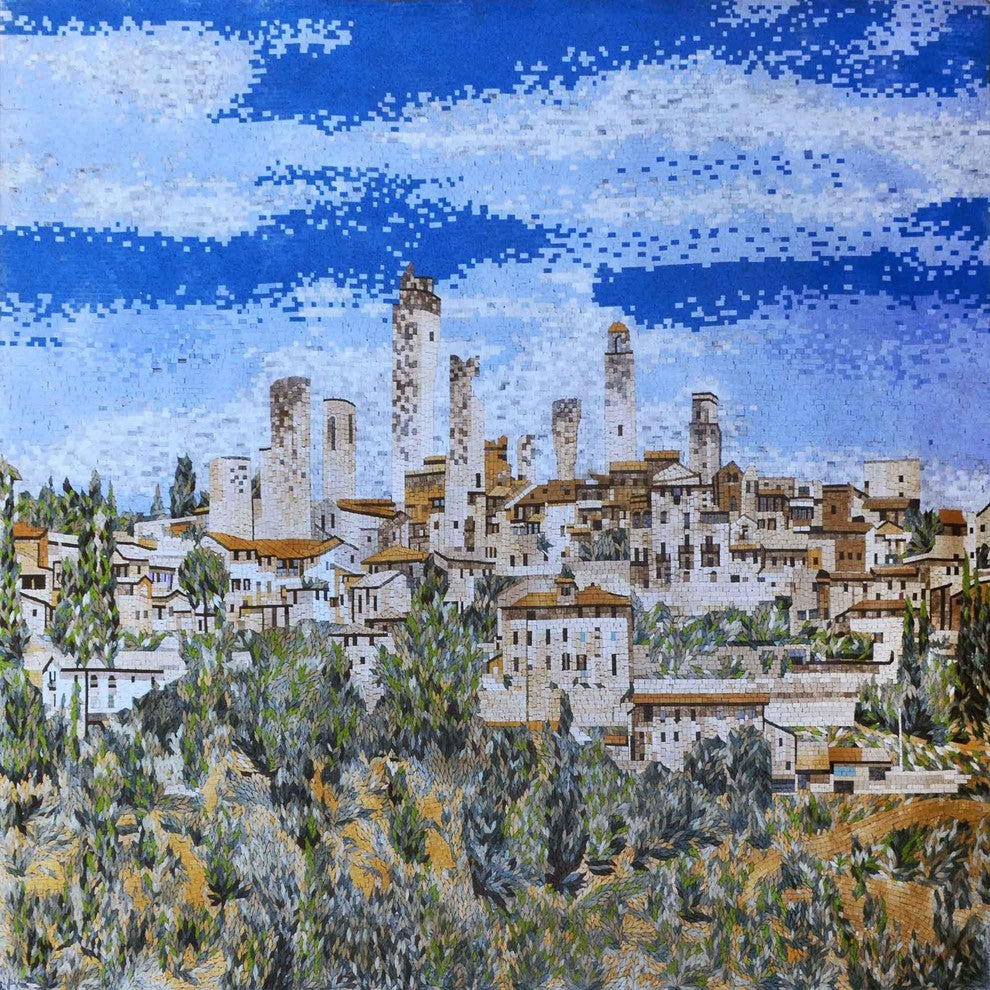 Mosaic Scenery, Cava De Tirreni, 31"x31"