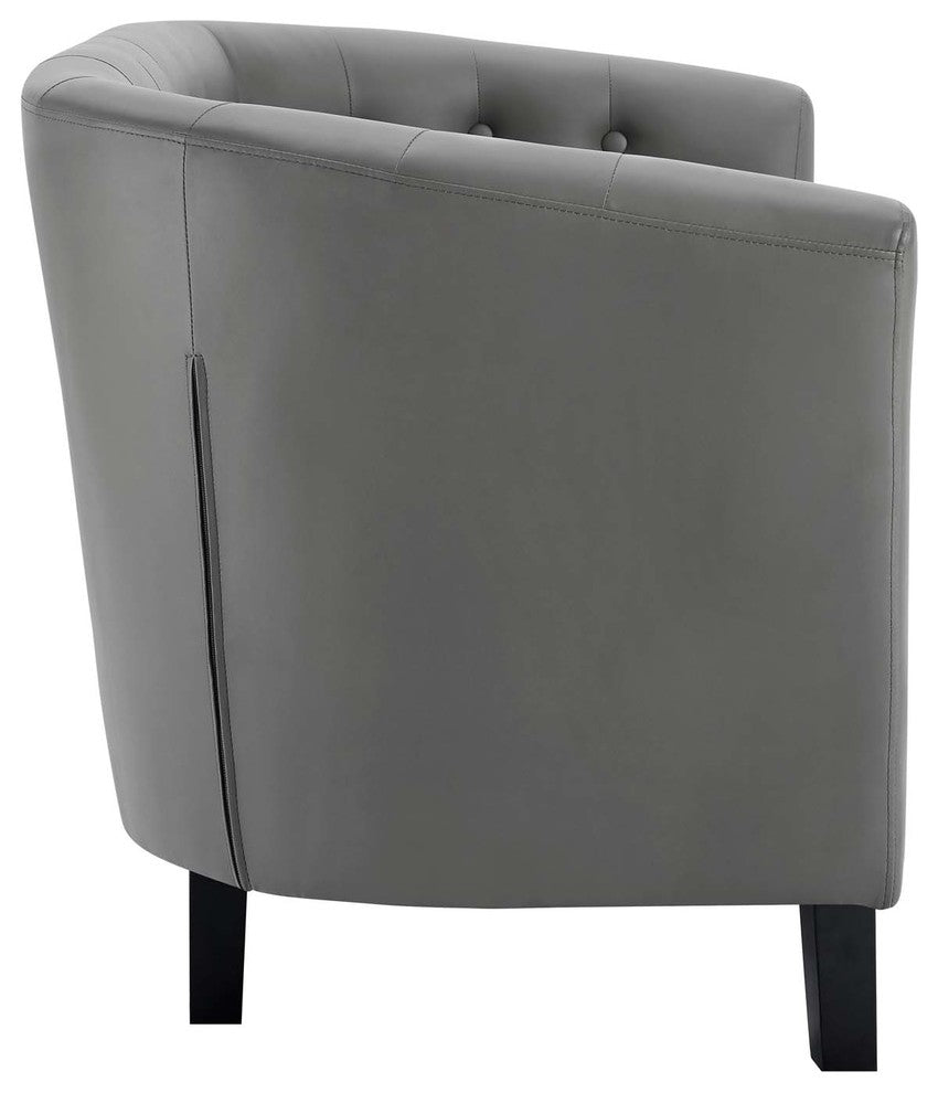 Prospect Upholstered Vinyl Loveseat, Gray
