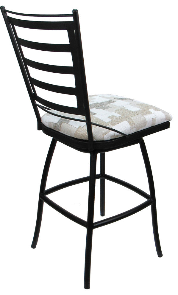 Outdoor/Indoor Bar Stool Armless Jenna 26" 30" 35" Seat, Craftsman Whitelinen - Black, 26"