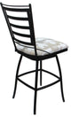 Outdoor/Indoor Bar Stool Armless Jenna 26" 30" 35" Seat, Craftsman Whitelinen - Black, 26"