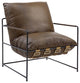 Metal Frame Accent Chair With Saturn Leather Cushion