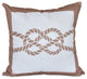 Nautical Knot, Geometric Print Pillow, Beige And Taupe, 20"x20"