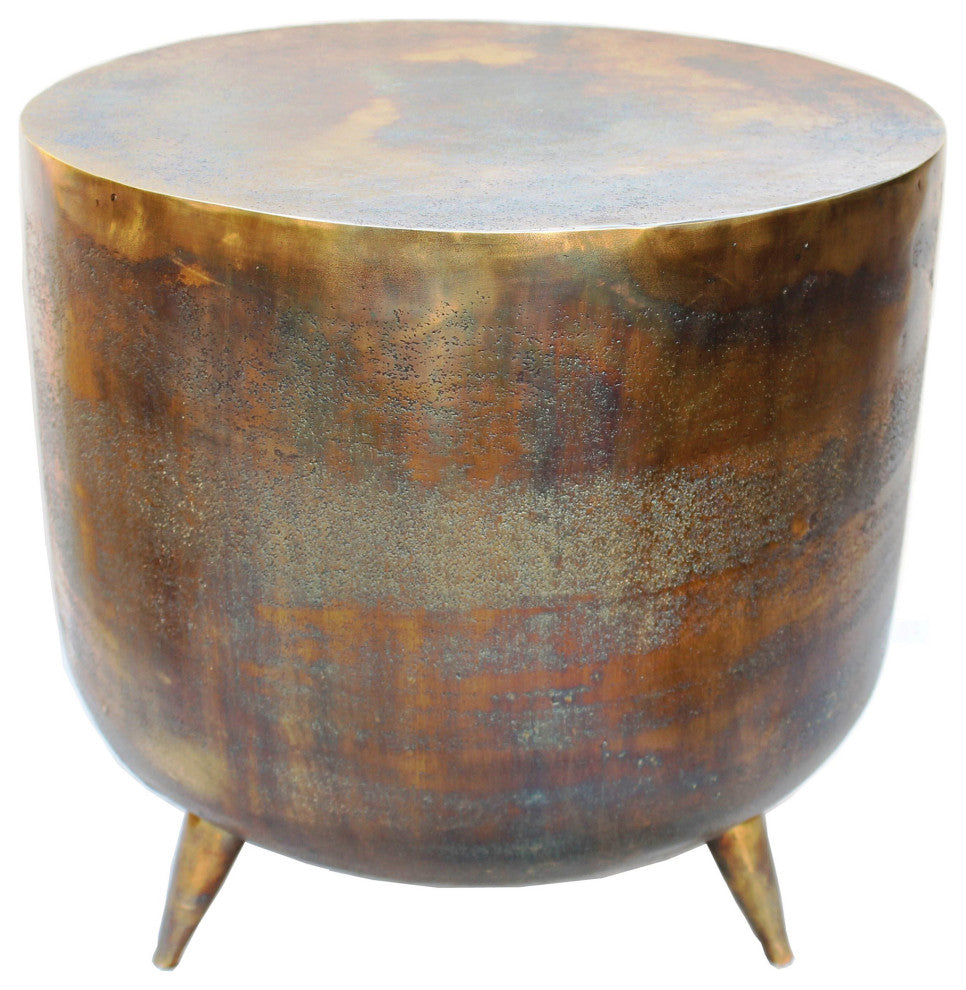 Industrial Kettel Accent Table Brass - Gold