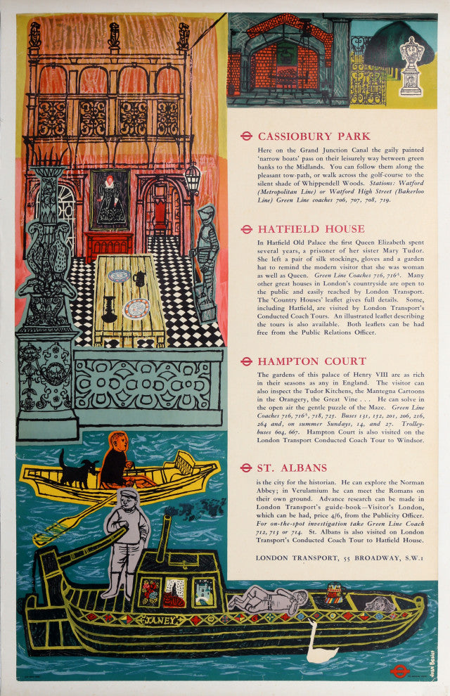 London Transport: Cassiobury Park, Hatfield House, Hampton Court
