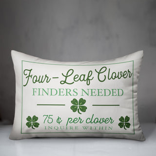 Four Leaf Clover Finders 14x20 Spun Poly Pillow