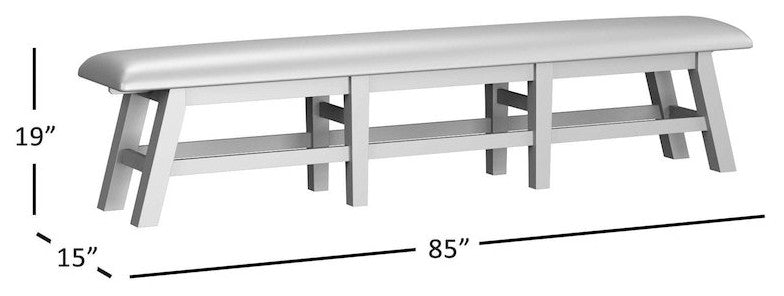 Telluride Rustic Farmhouse Solid Wood 85 Upholstered Dining Bench