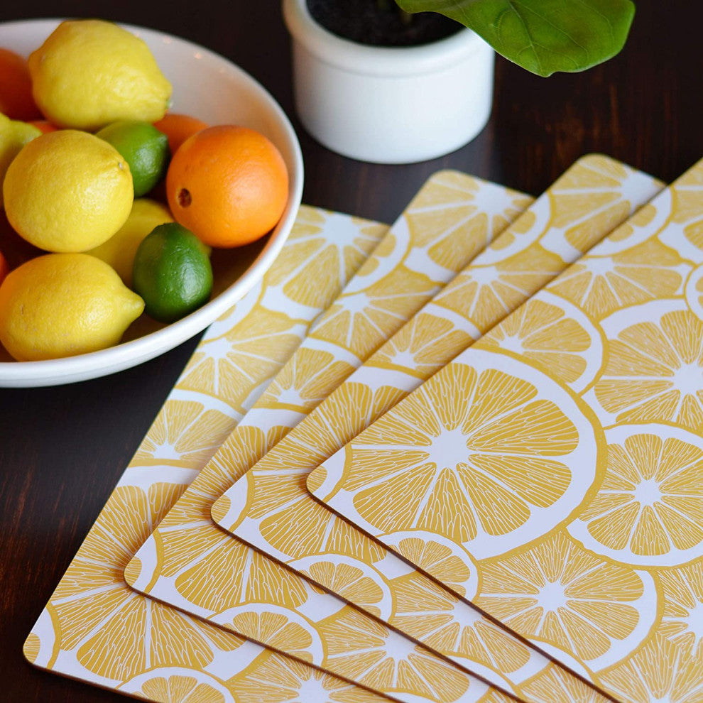 4 Piece Citrus Board Placemat Set