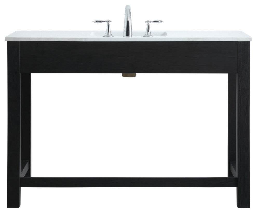 48" ADA Compliant Bathroom Vanity, Black