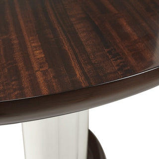 Paris Chic Round Dining Table - Porcelain/Espresso