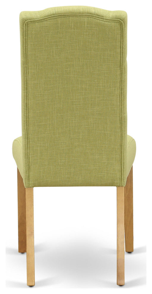 Celina Parson Chair With Oak Leg And Linen Fabric Limelight - Set Of 2