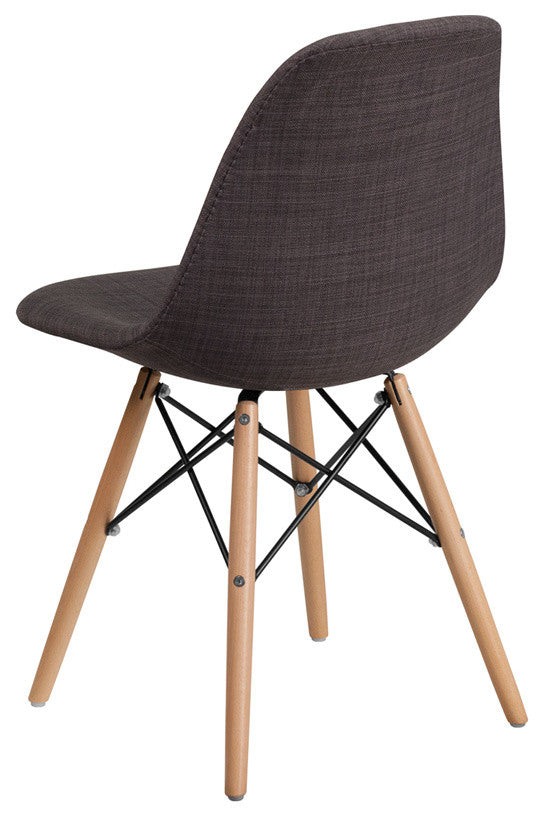 Modern Siena Gray Fabric Chair With Wood Base