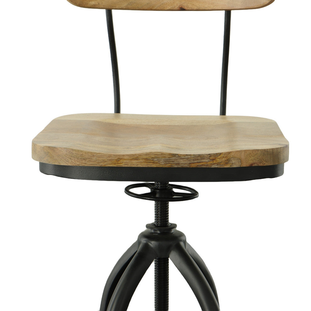 Mason Adjustable Stool, Natural/Black