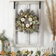 22" Autumn Green Pumpkin, Cotton and Berries Artificial Fall Wreath